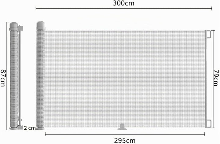 NAIZY Türschutzgitter Rollo 0-300cm Treppenschutzrollo Baby Treppenschutzgitter und Hund Türgitter E