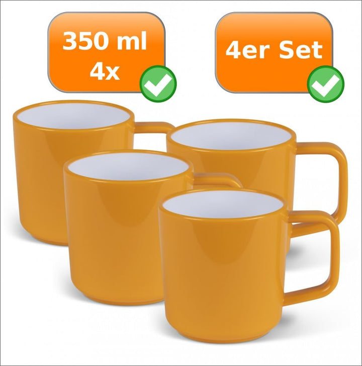 Picknick-Geschirr Melamin Camping Geschirr 4er Set Tassen Terracotta Kampa