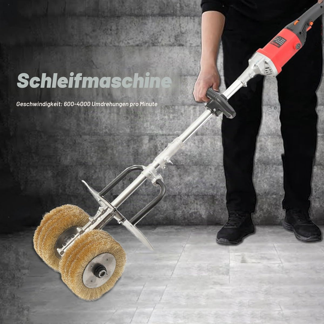 3850W Satiniermaschine, 6in1 Bürstenschleifer Leistungsstarker Walzenschleifer mit 2 XXL-Stahlbürste