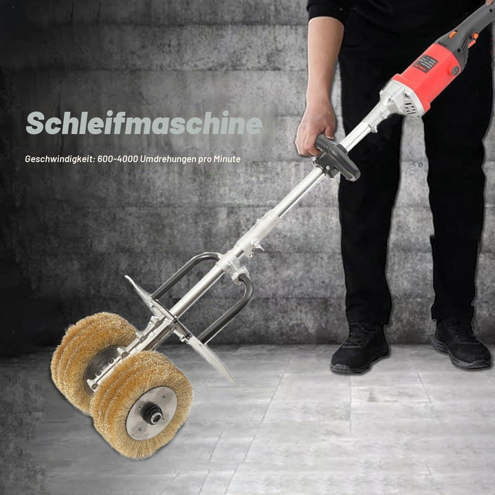 3850W Satiniermaschine, 6in1 Bürstenschleifer Leistungsstarker Walzenschleifer mit 2 XXL-Stahlbürste