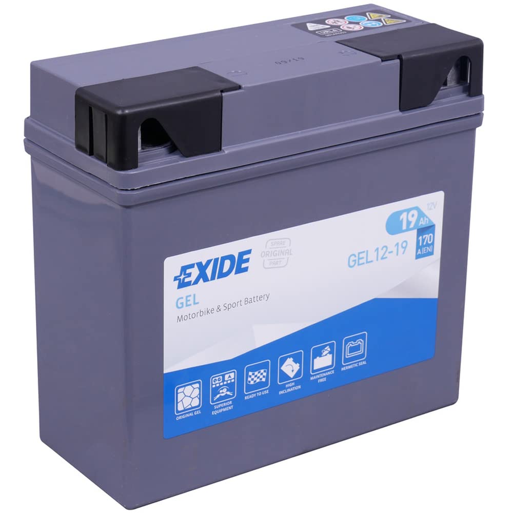 Exide Bike Boot Batterie GEL12-19, 185mm x 80mm x 170mm