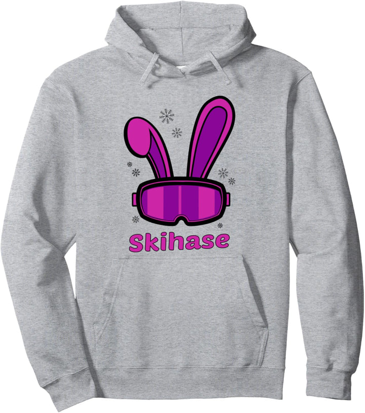 Skihase und Skihäschen Skifahrerin Apres Ski Pullover Hoodie