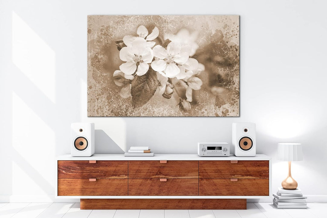 deyoli künstlericher Blumenstrauss Format: 80x60 Effekt: Sepia als Leinwandbild, Motiv fertig gerahm