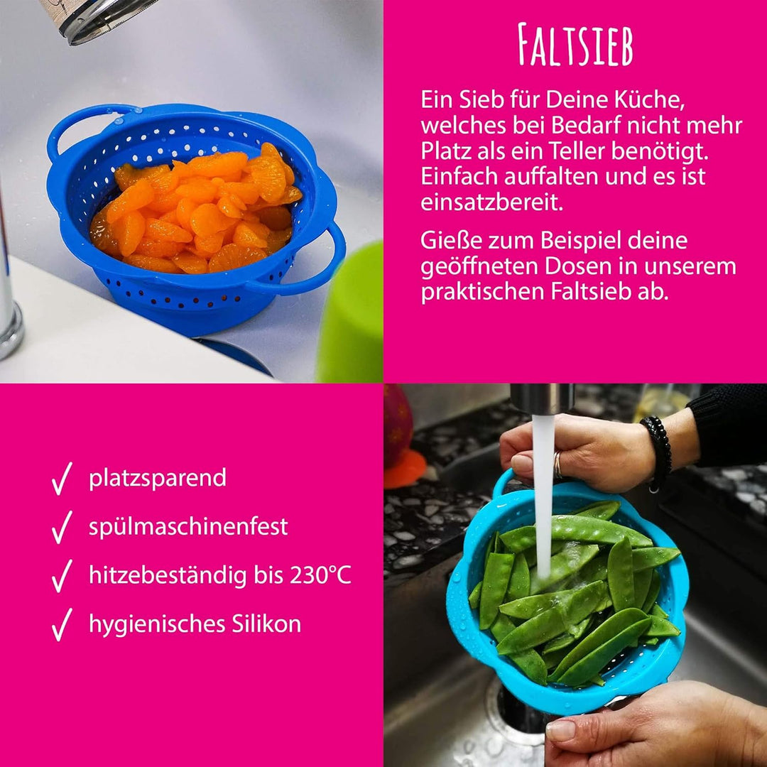 Kochblume Dosenöffner Set L | Dosenöffner, Faltsieb S | (rot), Rot