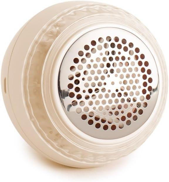 CREATE LINT Elektrischer Fusselentferner, weiss, Leistung 5 W, wiederaufladbarer USB-Akku, Edelstahl