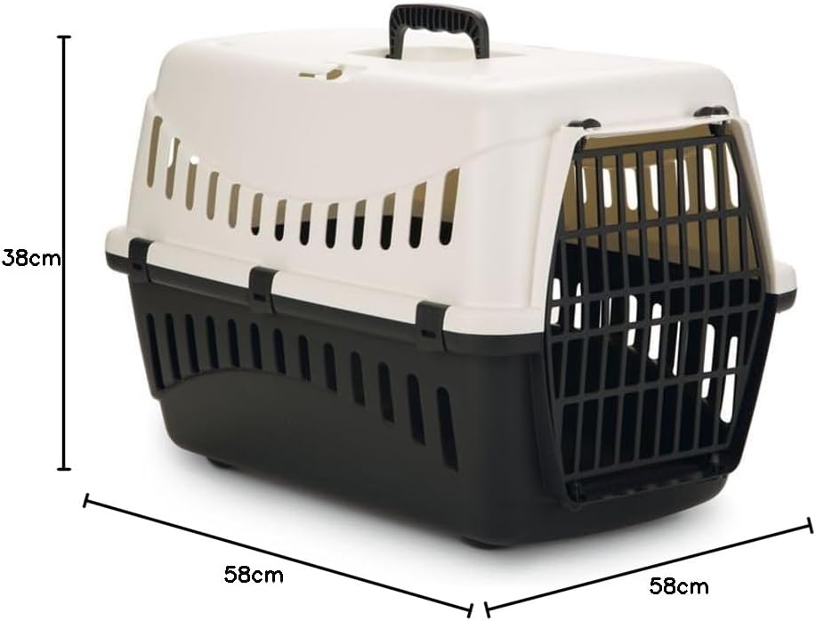 Transportbox Transportkäfig Tragebox für kleine Hunde und grosse Katzen 58x58x38cm