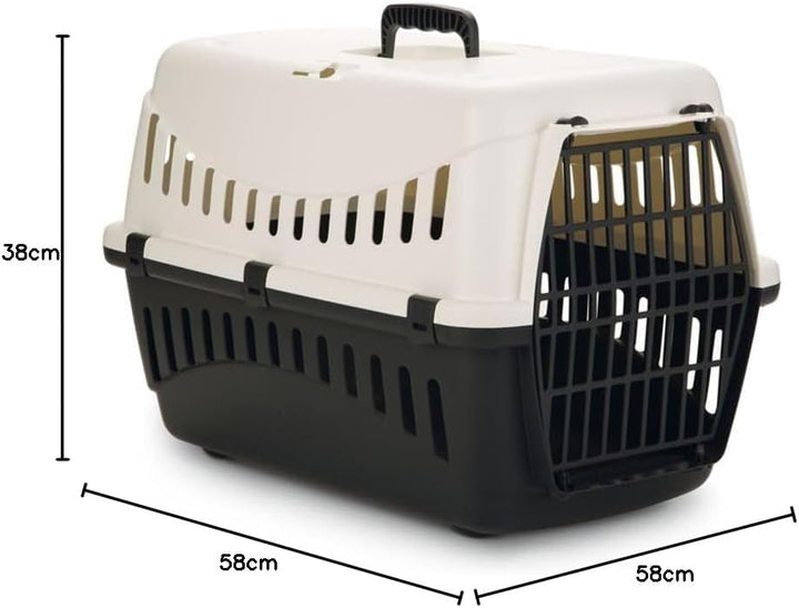Transportbox Transportkäfig Tragebox für kleine Hunde und grosse Katzen 58x58x38cm