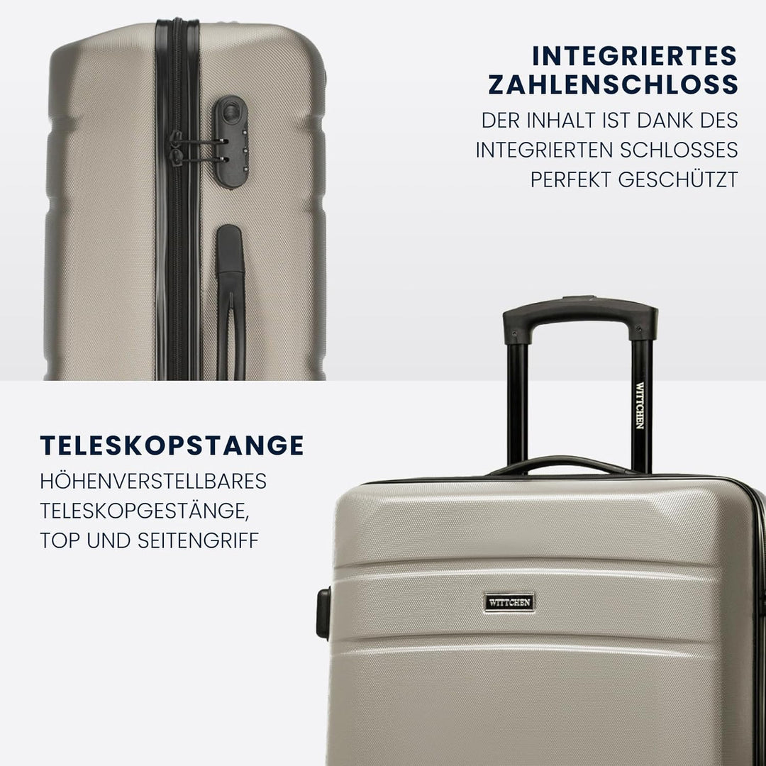 WITTCHEN Globe Line Grosser Koffer Trolley Reisekoffer aus ABS Hartschale 4 Rollen Zahlenschloss | G