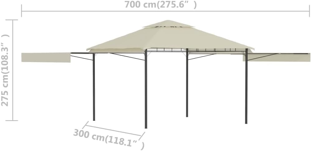 vidaXL Pavillon mit Doppelt Erweiterten Dächern Festzelt Partyzelt Gartenpavillon Gartenzelt Bierzel