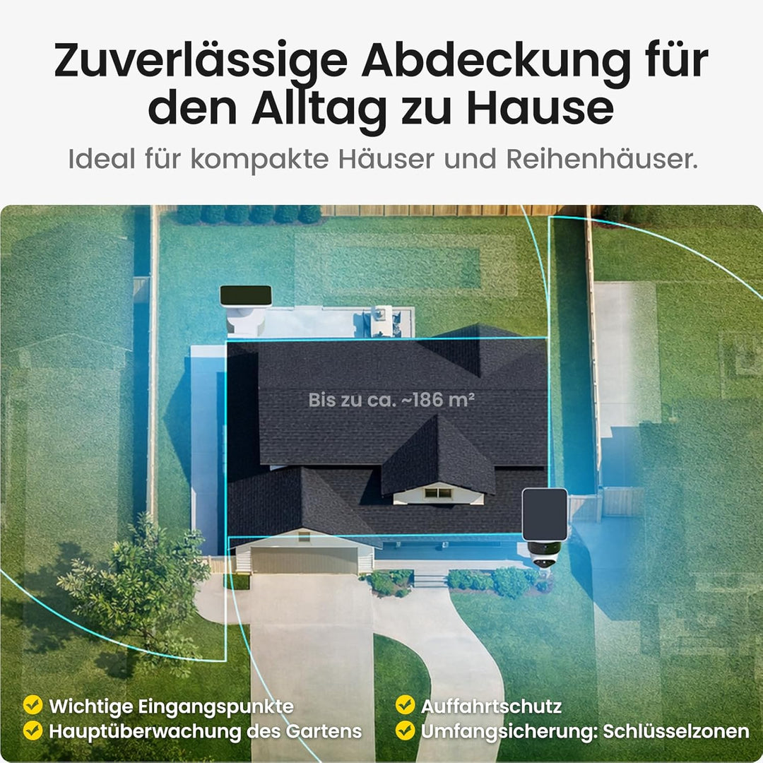 aosu T2 Pro Überwachungskamera Aussen Solar, 2er-Kit Überwachungskamera Aussen, 3k Dual-Kamera, 170°