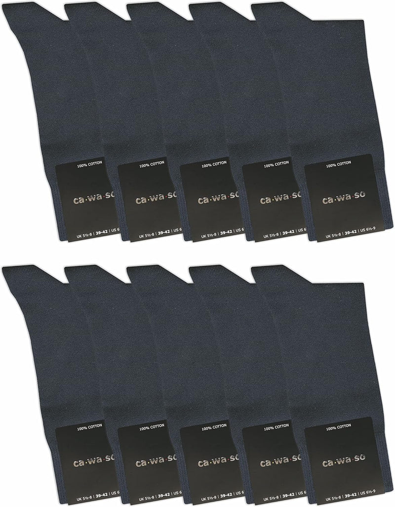 ca·wa·so Herren Socken aus 100% Baumwolle | Reine Baumwollsocken im 10er-Set | Freizeitsocken ohne N