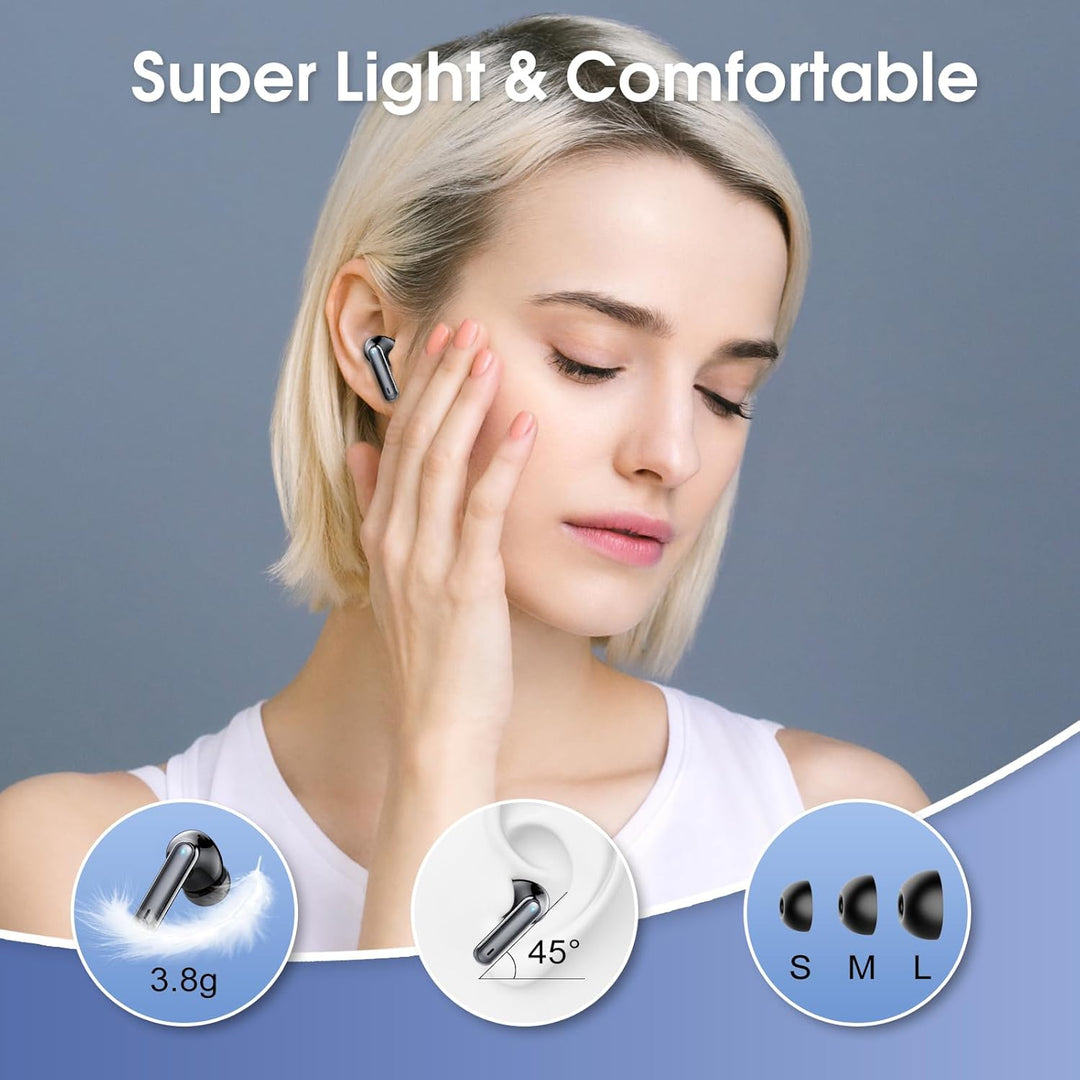 Bluetooth Kopfhörer, In Ear Kopfhörer Kabellos Bluetooth 5.4 mit 4 ENC Noise Cancelling Mics, 2025 K