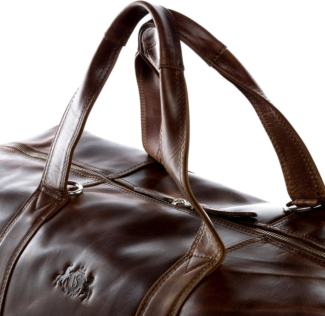 SID & VAIN XL Reisetasche Chester aus Premium Leder I Sporttasche gross XXL gross für Herren I Weeke