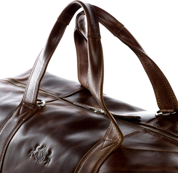 SID & VAIN XL Reisetasche Chester aus Premium Leder I Sporttasche gross XXL gross für Herren I Weeke