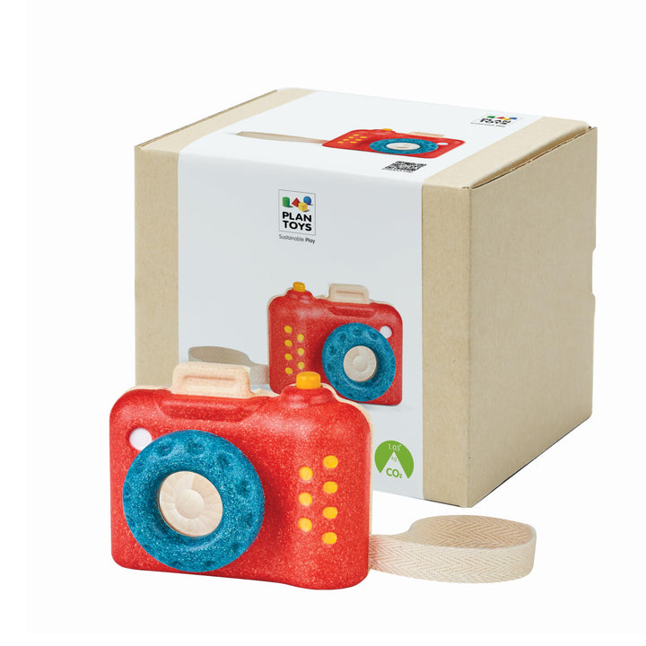 PlanToys Kinderkamera - Meine erste Kamera - Fotokamera für Kinder - Sofortbildkamera Kinder mit ver