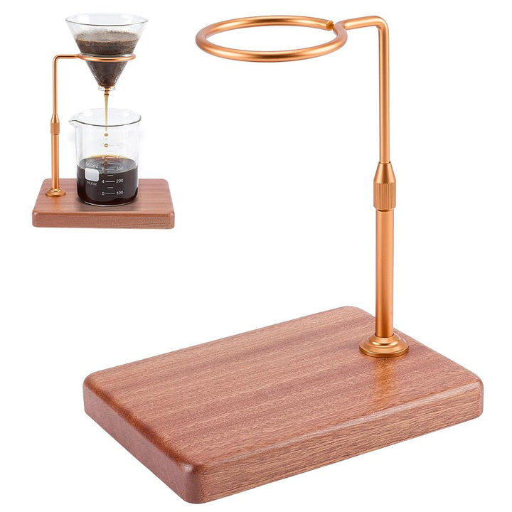 FINGERINSPIRE Höhenverstellbarer Kaffeeständer 220x160x230mm Pour Over Brühständer Goldener Legierun