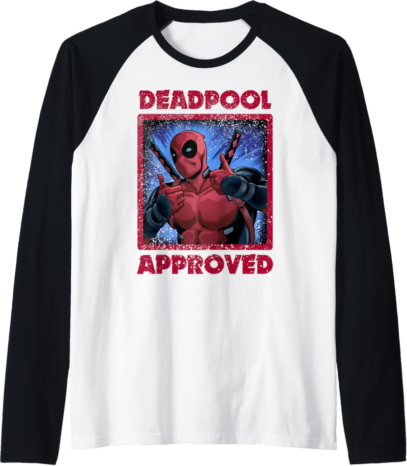 Marvel Deadpool Two Thumbs Up Approved Raglan