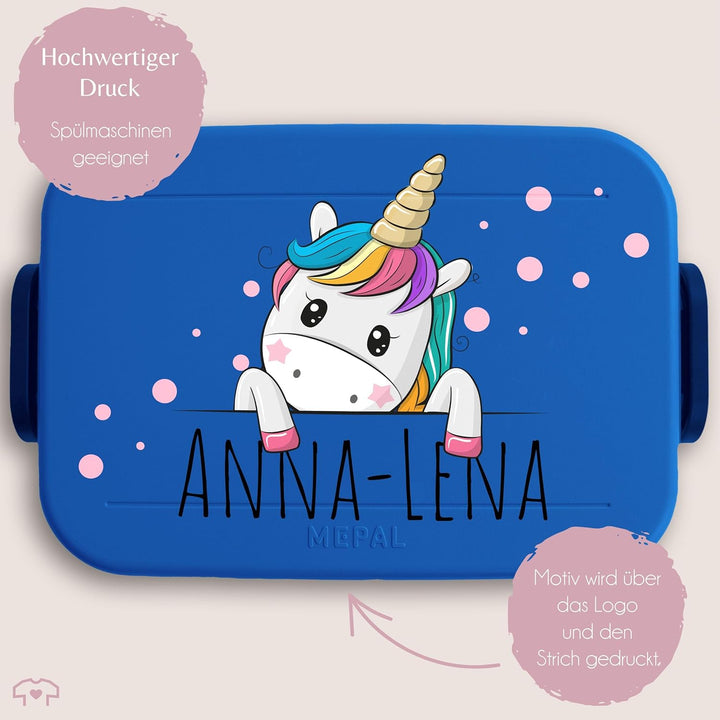 Kinder Bento Box Midi für Mepal Bentobox - Einhörner - Brotbox Einhorn süss Lunchbox Unicorn I - 900