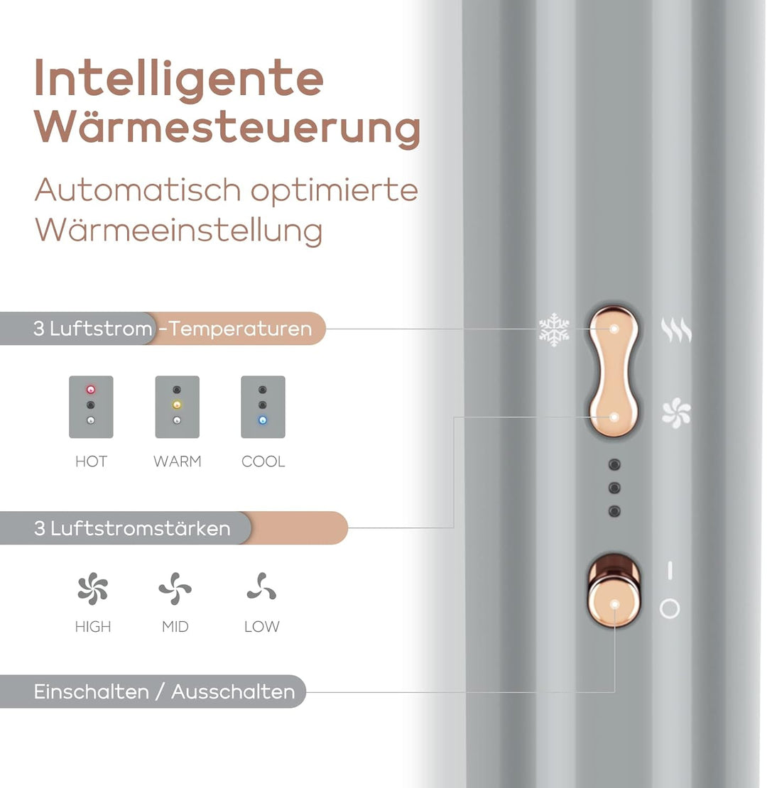 5 IN 1 MaxAIR Styler, PARWIN PRO BEAUTY Haartrockner Warmluftbürste Set, Rundbürstenföhn, Lockenstab