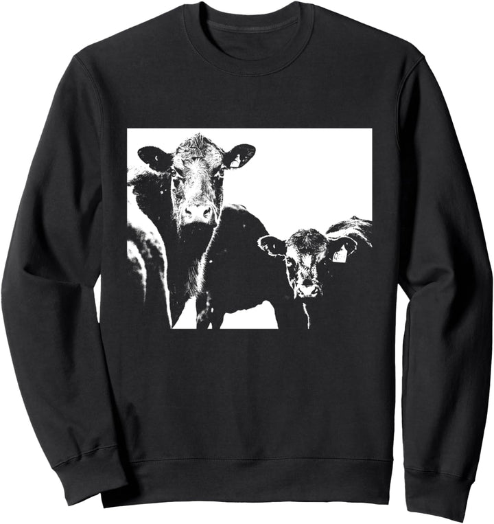 Kuh Rinder Bauer Milchkühe Tier Vintage Distressed Foto Sweatshirt