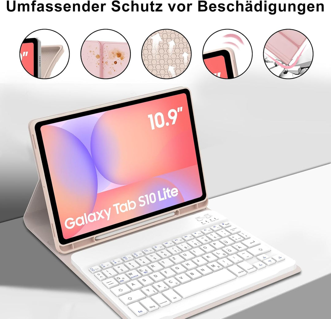 Tastatur für Samsung Galaxy Tab S10 Lite AI Tablet 10.9" 2025/S10 FE, Kabellose Magnetisch Abnehmbar