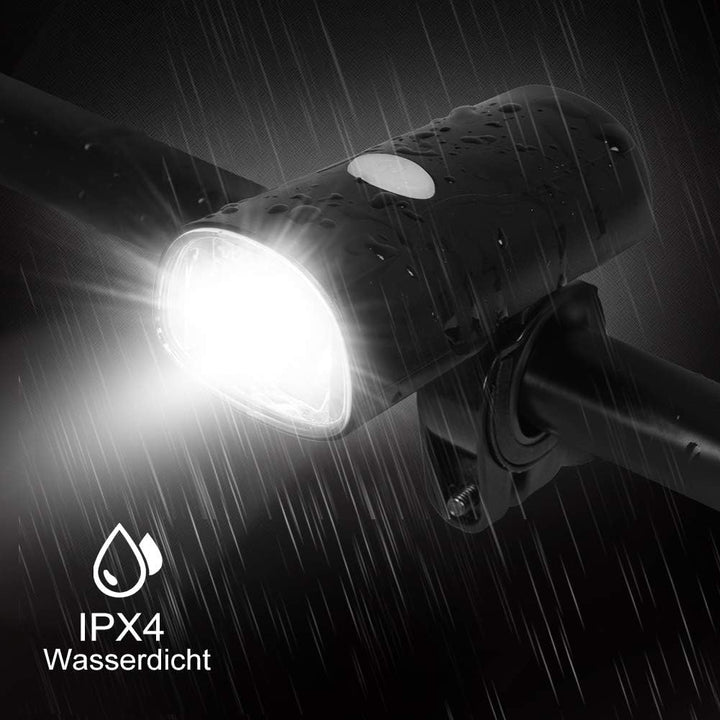 Opard Fahrradlicht, Fahrradbeleuchtung LED, 2 Licht-Modi Fahrradlampe USB aufladbar/StVZO Zugelassen