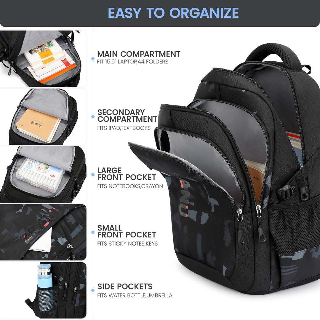 Amythe Rucksack Teenager Schulrucksack - Lässiger Daypack Herren, Schultasche für Jungen der 4.- 9.