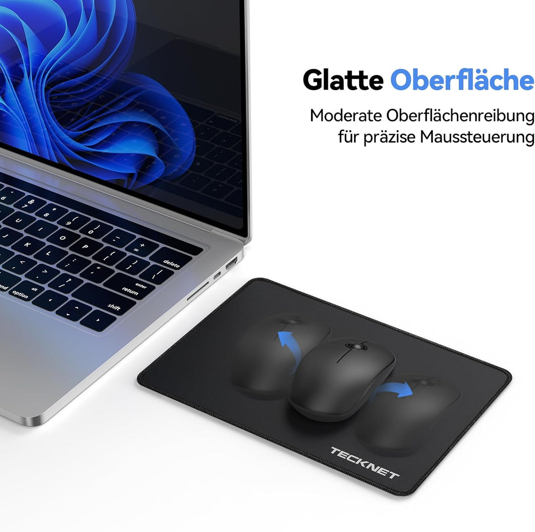 TECKNET Mauspad, 3 Pack Mousepad 280 x 210 mm, wasserdichte Gaming Mauspad Mausmatte mit vernähte Ka