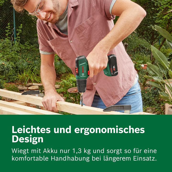 Bosch Akkuschrauber EasyDrill 18V-40 (Schrauben oder Bohren in Holz, Metall und Kunststoff; 18 Volt