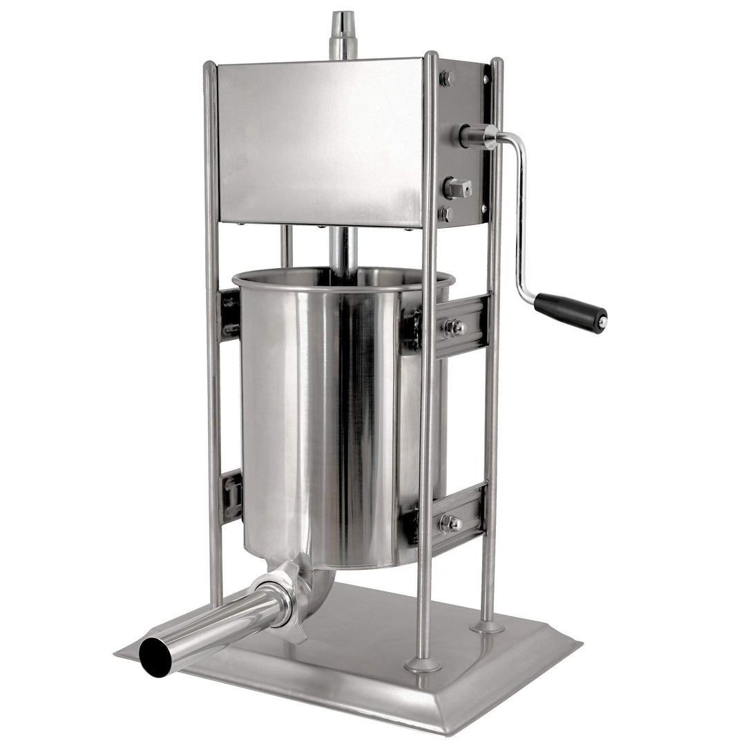 Zelsius Profi Wurstfüllmaschine aus Edelstahl (10 Liter, Silber) + vier verschiedene Füllrohre, Wurs