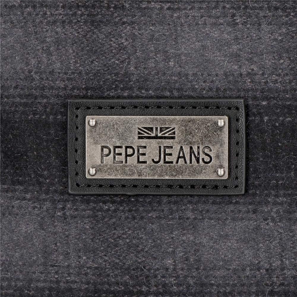 Pepe Jeans Scotch Anpassungsfähiger Vanity Case mit zwei Fächern Schwarz 26x16x12 cms Polyester und