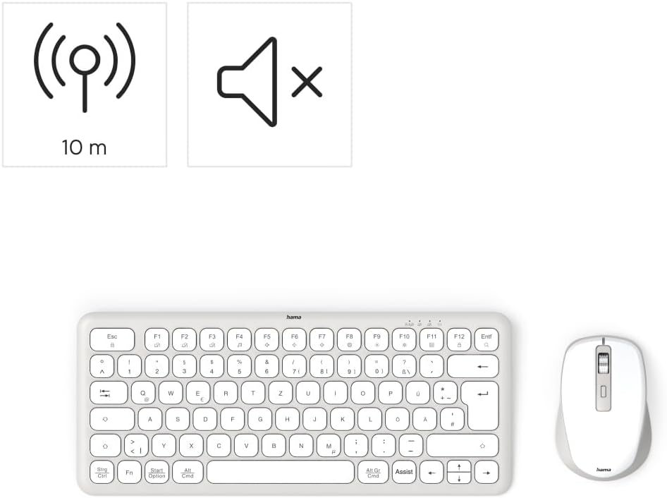 Hama Tastatur Maus Set kabellos (Multi Device Tastatur und Maus mit Bluetooth/Funk für PC, Smartphon