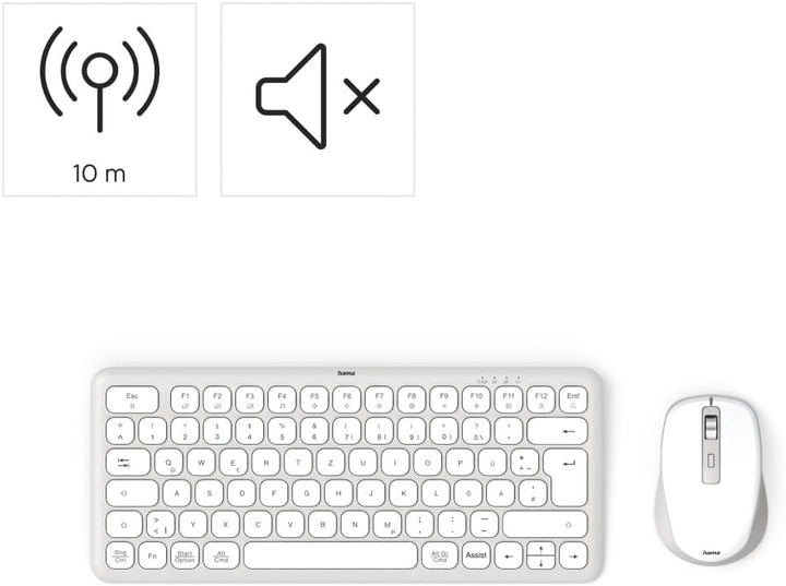 Hama Tastatur Maus Set kabellos (Multi Device Tastatur und Maus mit Bluetooth/Funk für PC, Smartphon