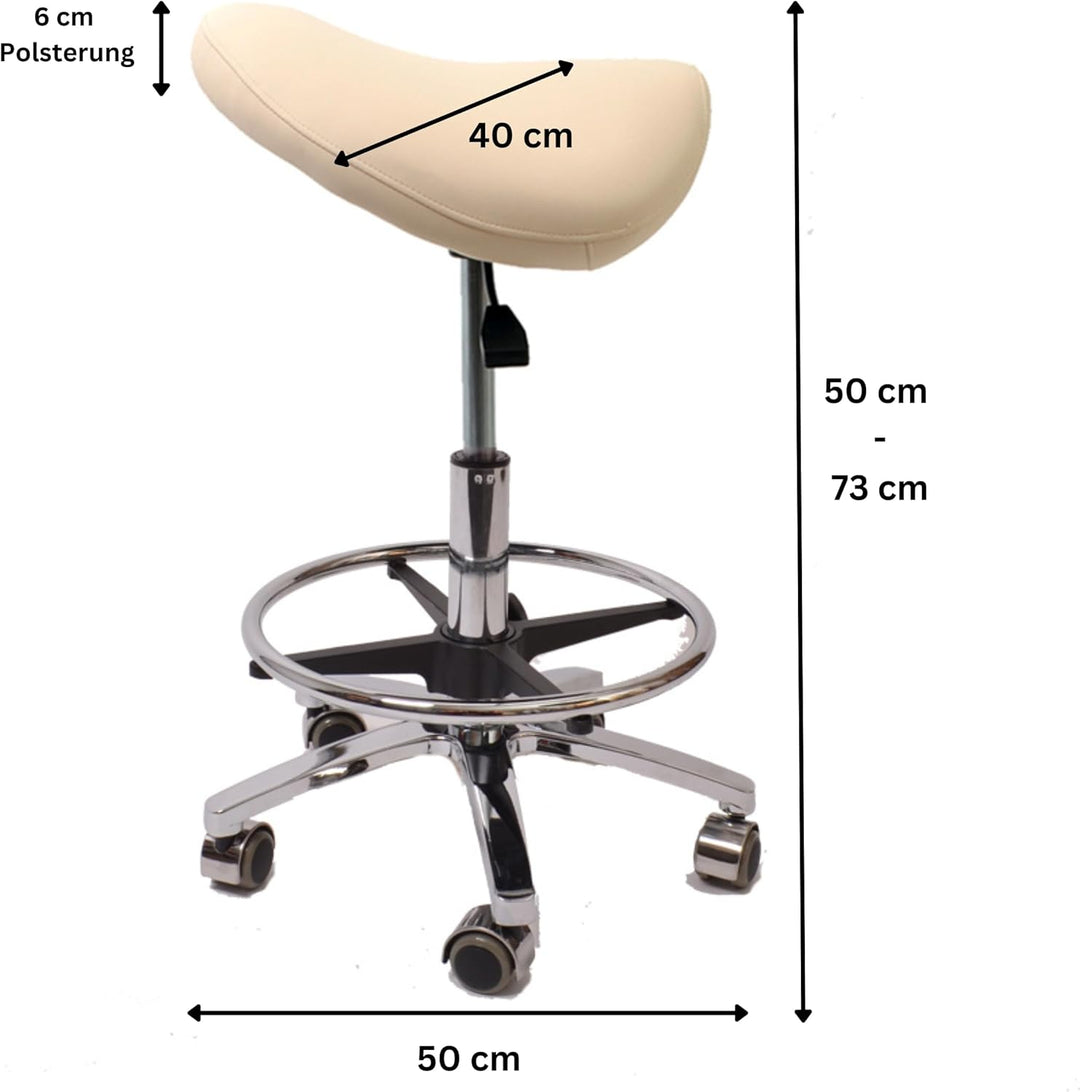 Promafit Sattelhocker/Sattelstuhl mit Gummirollen für alle Böden und Metallfuss - ergonomisch - stuf