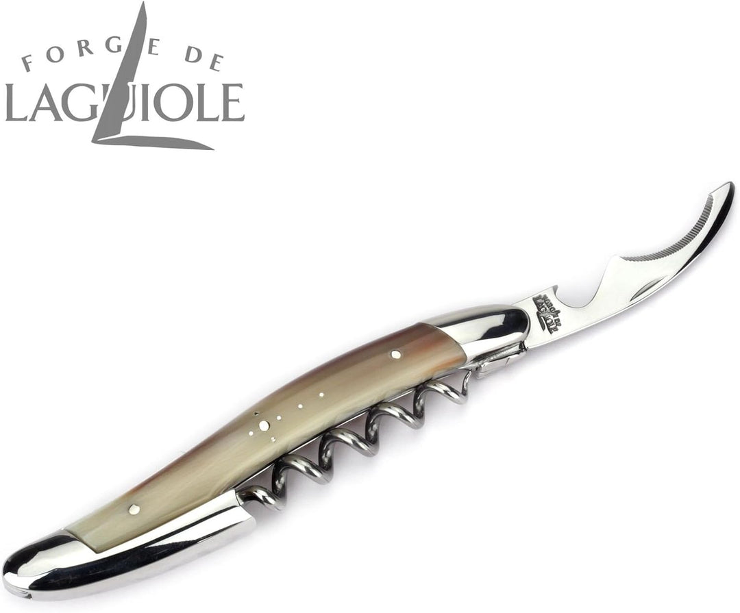 Forge de Laguiole Kellnermesser Sommelierbesteck - Griff Hornspitze - Edelstahl glänzend