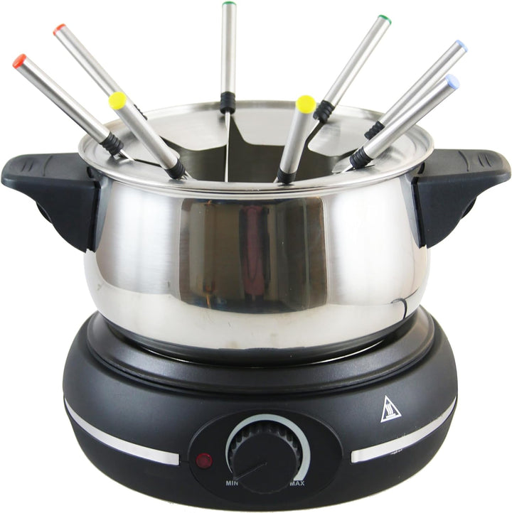 Emerio elektrisches Fondue Set für bis zu 8 Personen | nutzbar als Öl-, Brühe-, Schoko oder Käse-Fon