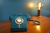 GPO 746PUSHAZU Nostalgie Telefon im 70er Jahre Design Azurblau Azorenblau Einzelbett, Azorenblau Ein