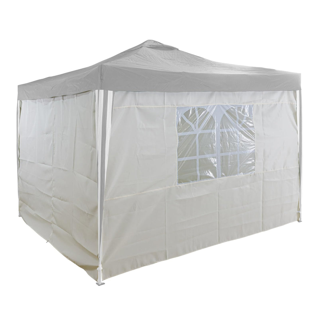 DEMA 4 x Seitenverkleidung Seitenteile Wände für Falt - Pavillon 41046 3x3 m beige