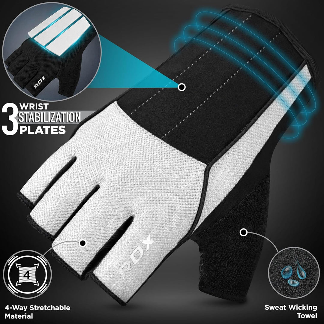 RDX Fitness Handschuhe, Trainingshandschuhe mit 3 Handgelenk-Stabilisierungsplatten, 15 Zoll Langer