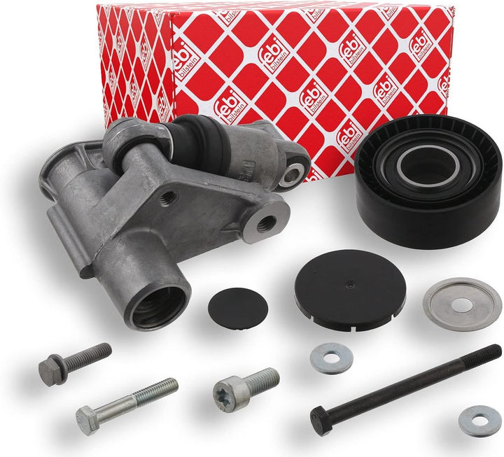 febi bilstein 32017 Riemenspanner mit Anbaumaterial, für Keilrippenriemen , 1 Stück