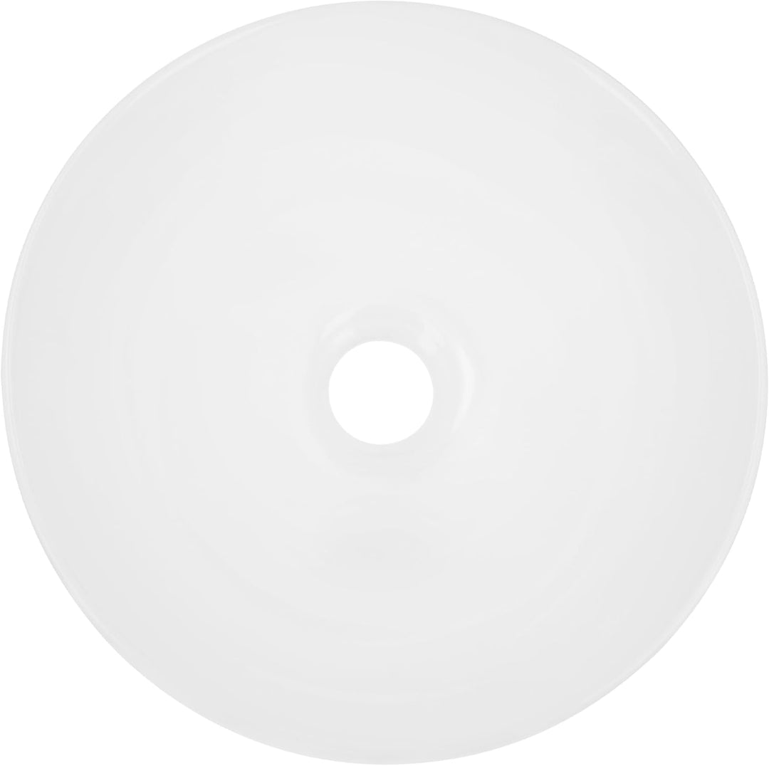 ML-Design Waschbecken aus Keramik in Weiss glänzend Ø 28x11,6 cm inkl. Ablaufgarnitur, Runde Aufsatz