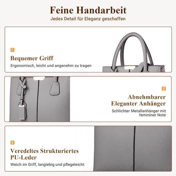DIRRONA Elegant Damen Handtasche Schultertasche Gross Kapazität Umhängetasche Beiläufig Reise Tasche