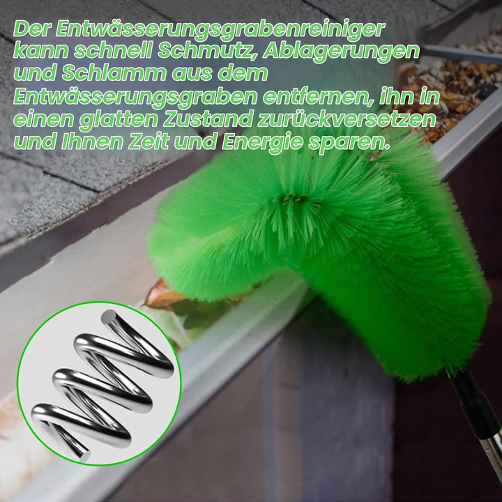 Dachrinnenreinigungswerkzeuge mit Dachrinnenbürste und Reinigungslöffel Schaufel 2 in 1 Dachrinnenre