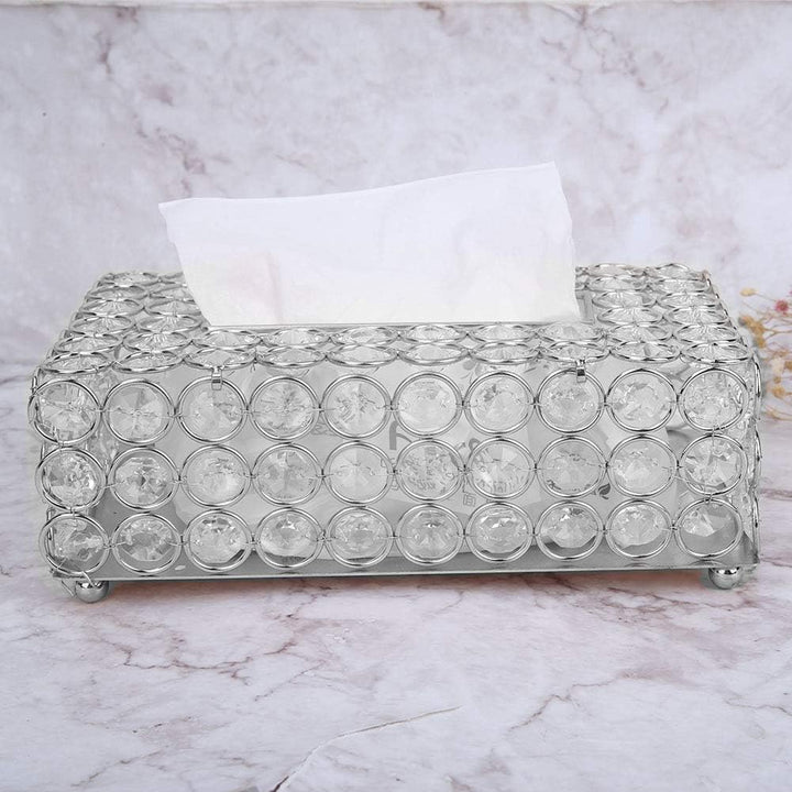Dekorative Kristall Tissue Box, Rechteckige Tisch Taschentuchhalter Abdeckung Komestikbox Taschentuc