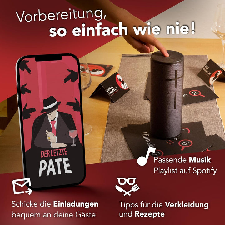 Krimidinner für 4-6 Spieler: Der letzte Pate | Das schaurig-heitere Mafia Krimi Dinner für 4 bis 6 P