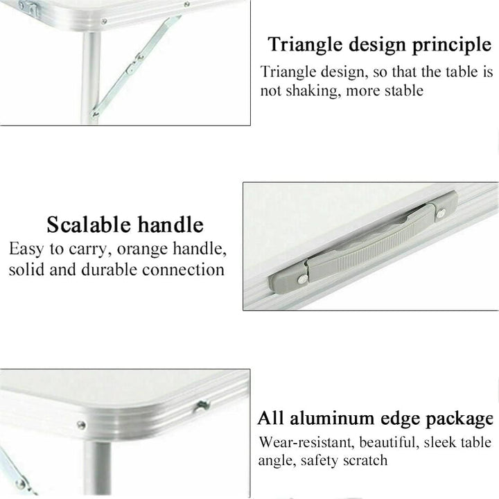 Aluminium Campingtisch Klappbar, Tragbar Klapptisch Leicht mit Tragegriff, Klapptisch Camping 80x60x