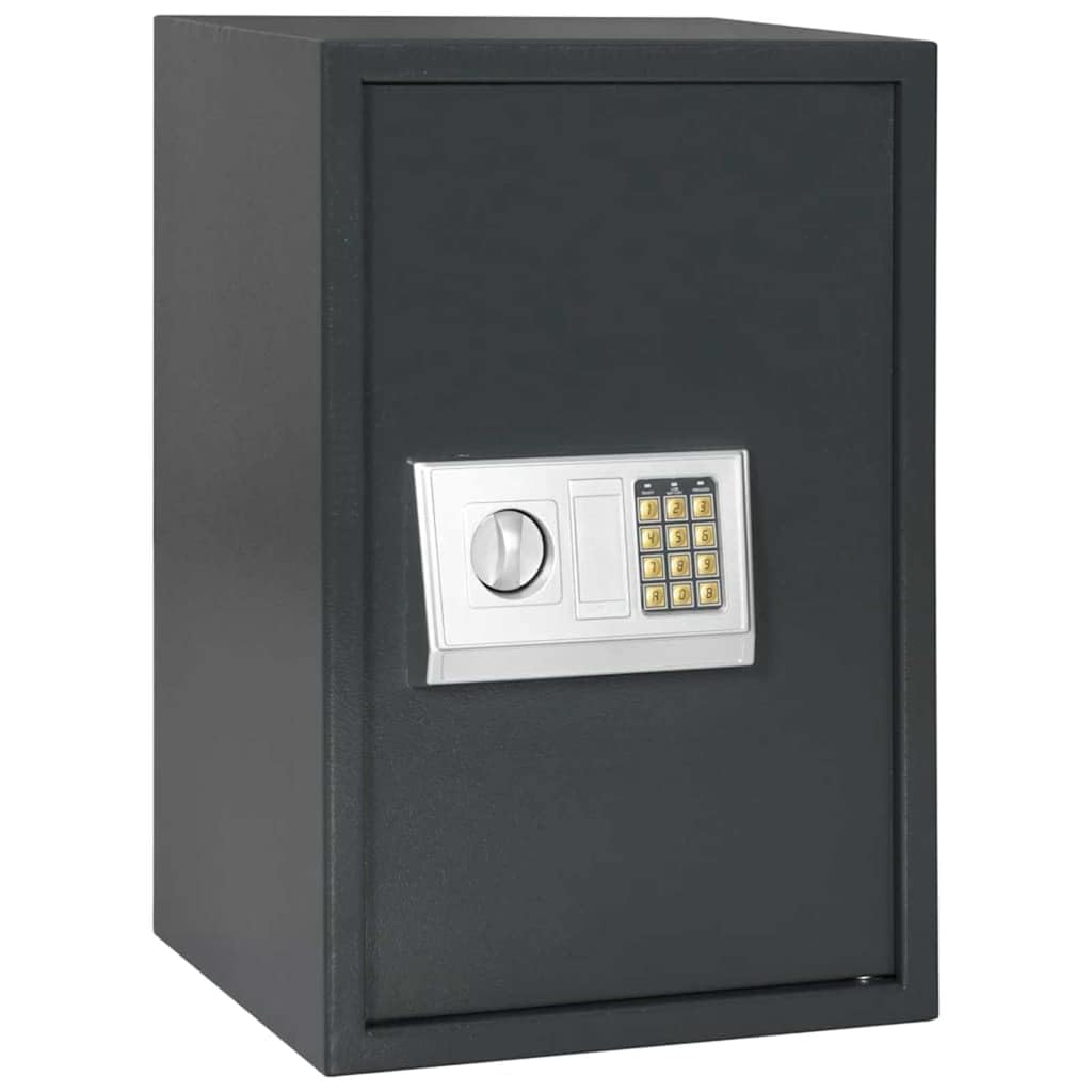 vidaXL Digitaler Safe mit Schloss Dunkelgrau 40 x 35 x 60 cm Stahl, Heim-Büro, moderner digitaler Sa