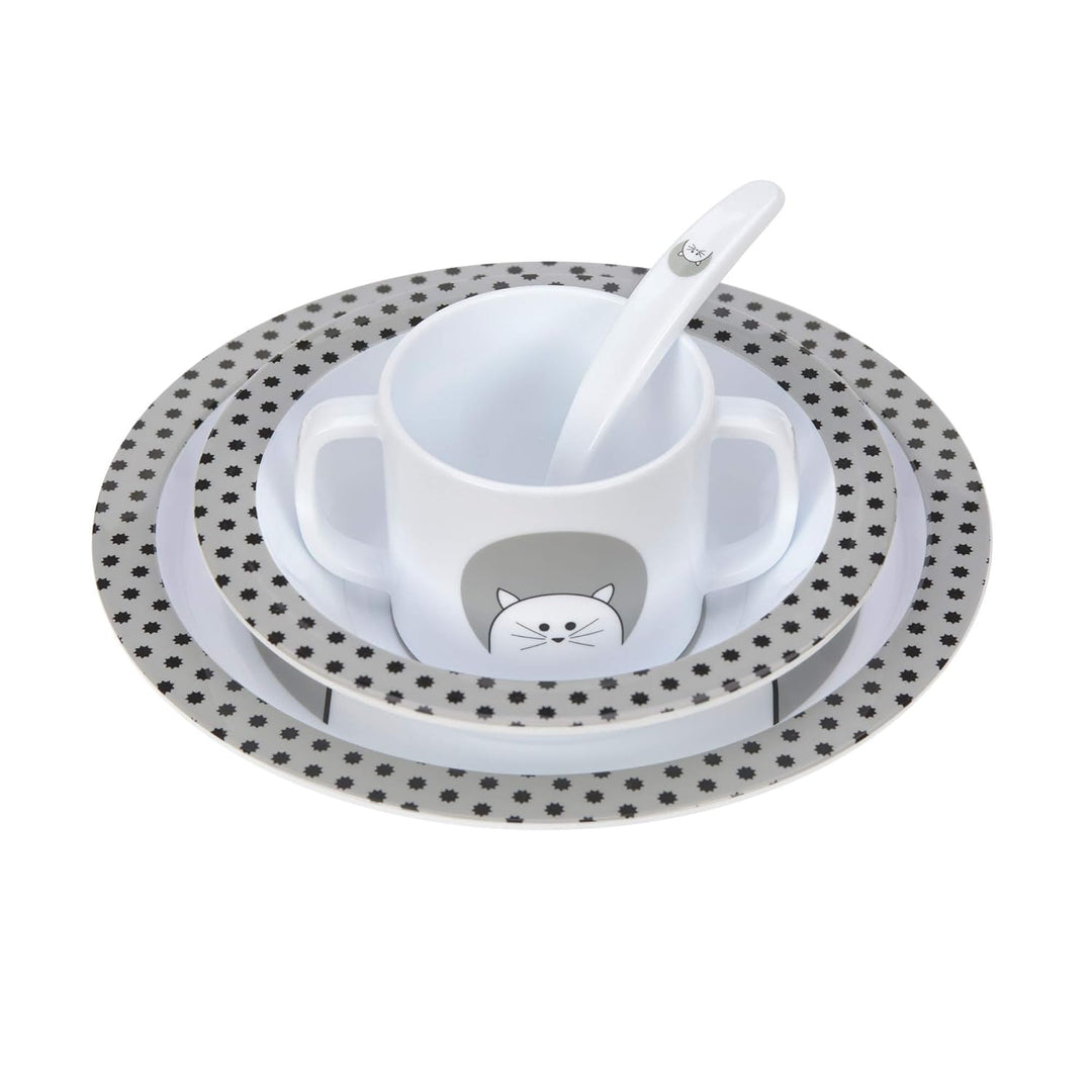 LÄSSIG Kindergeschirr Set (Teller, Becher, Schälchen, Löffel) ohne Melamin, BPA-frei, für Spülmaschi