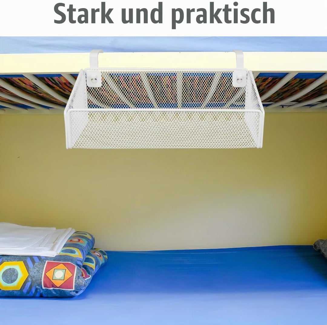 PRETYZOOM HäNgender Aufbewahrungskorb Aus Metall 27X12X9Cm Mit 10 Haken FüR Bett Organizer Zum Einhä