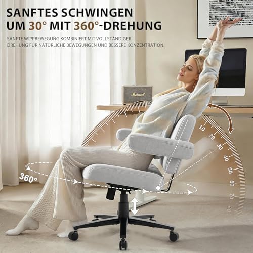 Criss Cross Chair mit Rädern, verstellbarebreite Armlehne Criss Cross Chair, Anti-Grip-StoffKomfort